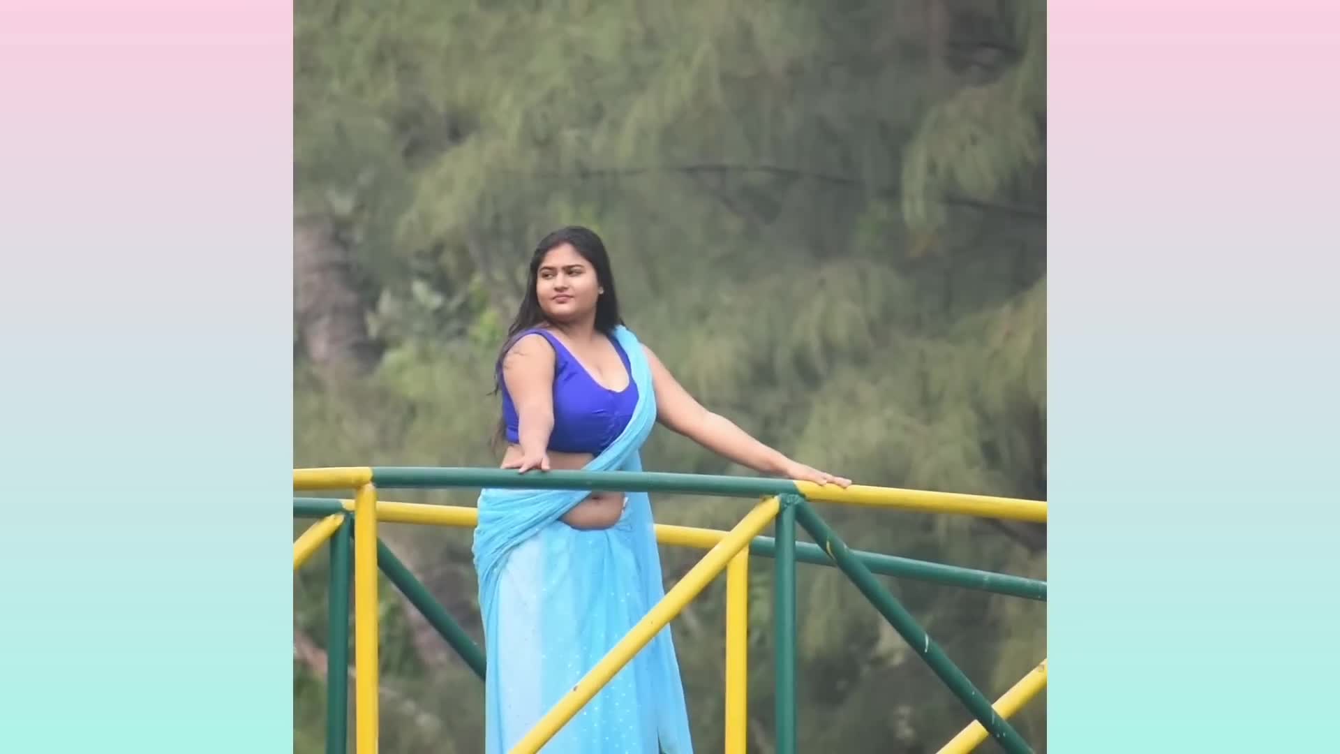 MEGHA DAS GHOSH SAREE POSES   SAREE PHOTOSHOOT TUTORIAL   MEGHA DAS GHOSH IN BLUE SAREE