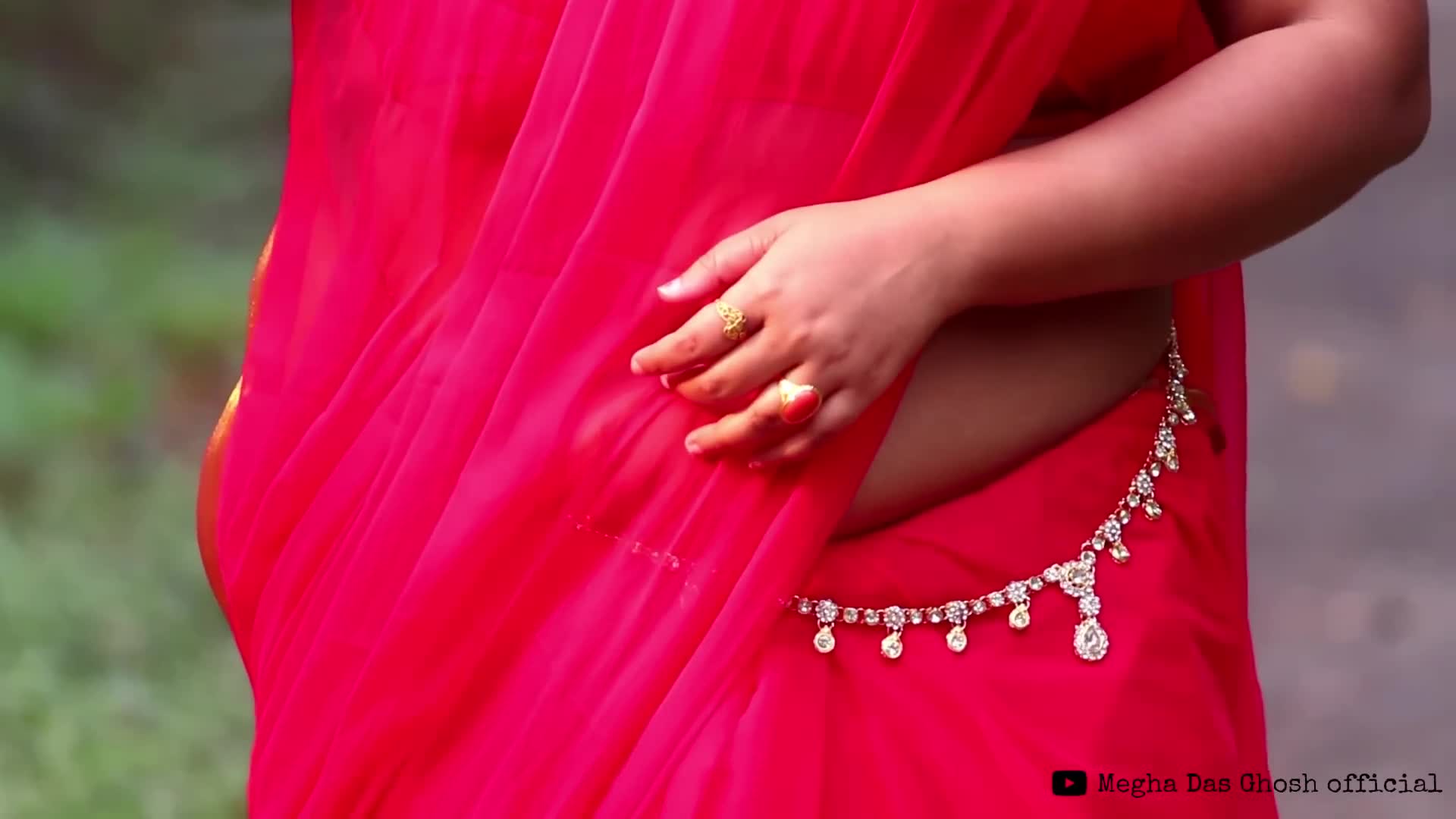 Megha Das Ghosh Saree   Megha Das Ghosh in Red Saree   Bong Beauty    Saree video